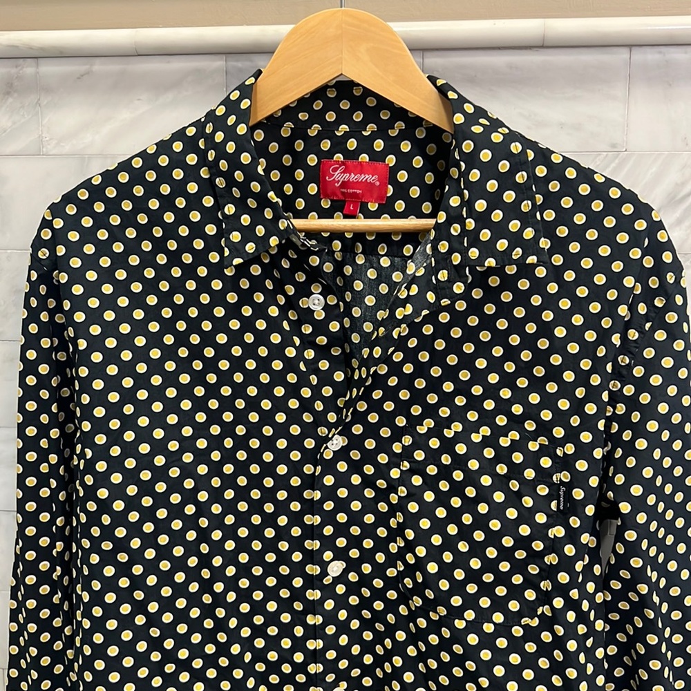 Supreme large black and gold button down shirt - Picture 1 of 4